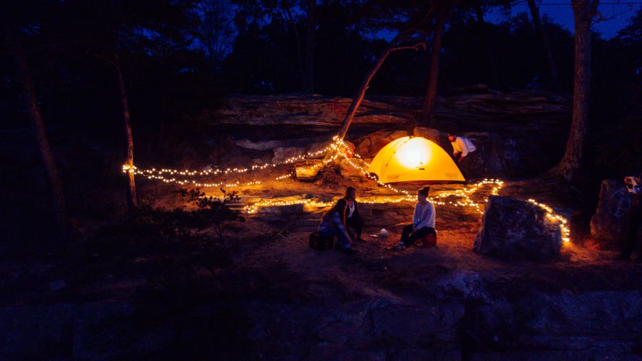At the campsite